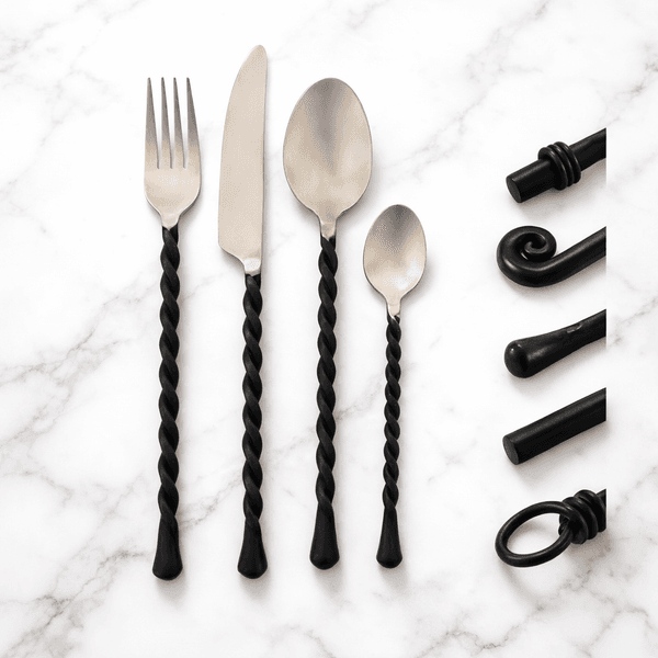 Hovedbilde Bestikk Materia Black 24 deler. Sort bestikksett ...