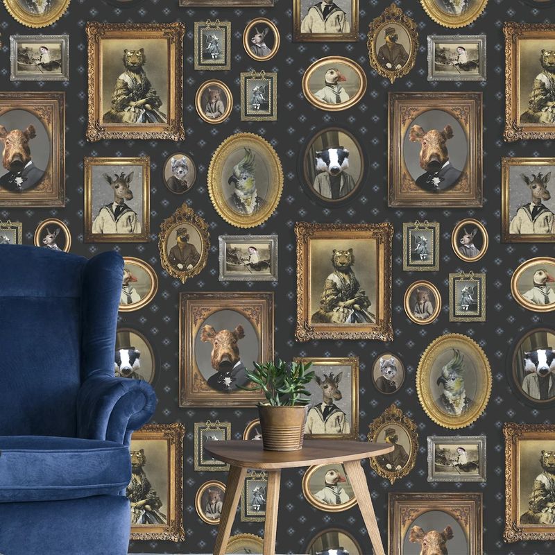 Portrait Gallery tapet navy