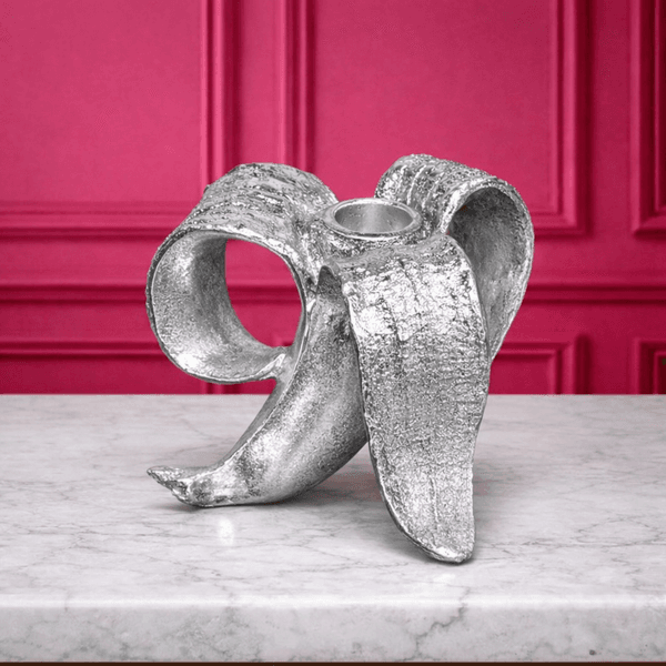 Hovedbilde Lysestake Skrelt Banan Silver