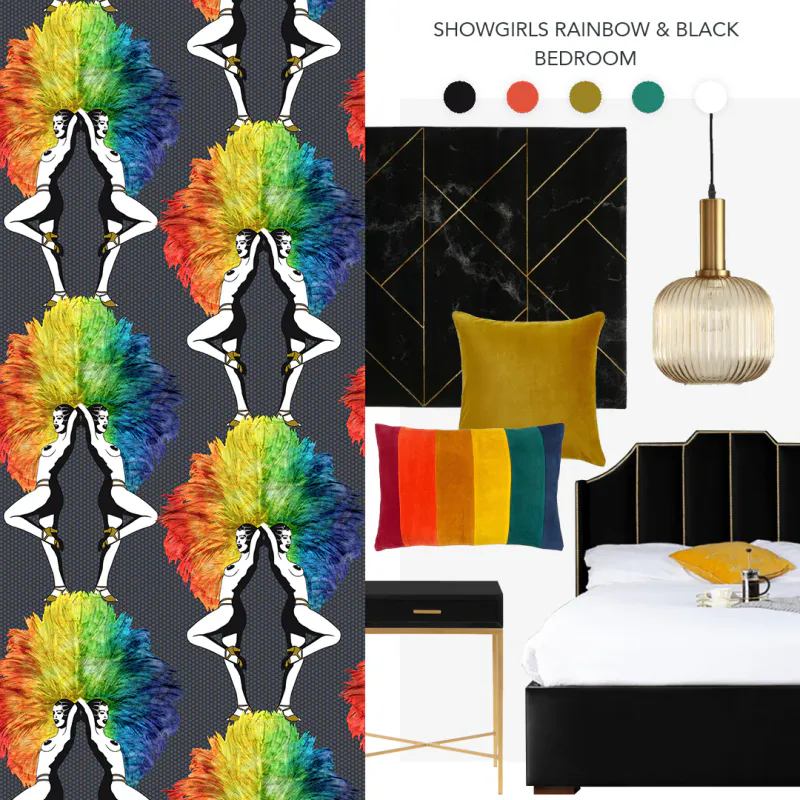 Showgirls tapet Rainbow black