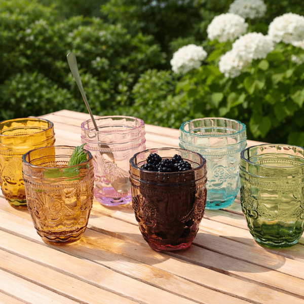 Hovedbilde Saint-Émilion fargede vannglass Damascus  mønster ...