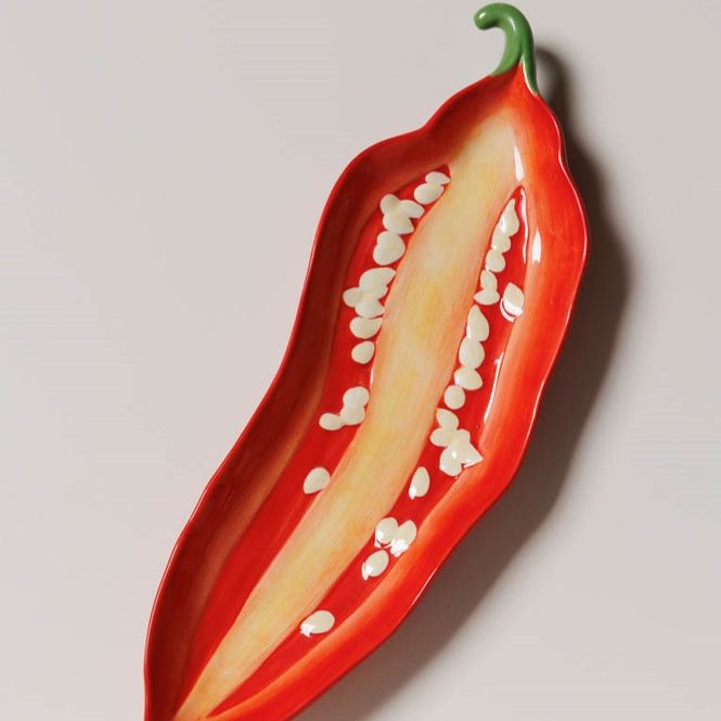Hovedbillede Chili tallerken, serveringsfat Rød Chili