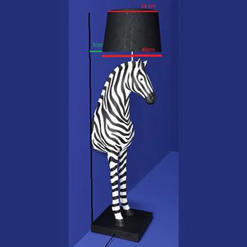 Gulvlampe Zebra Zora hvit sort Werns