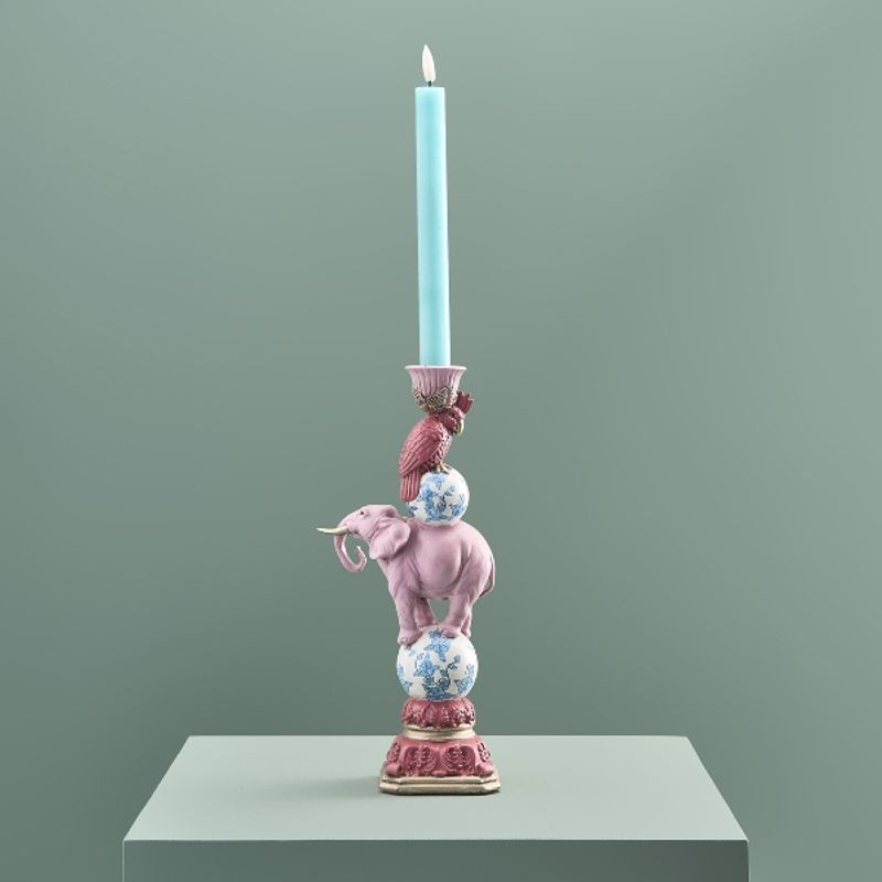 Lysestake Elefant Rosa