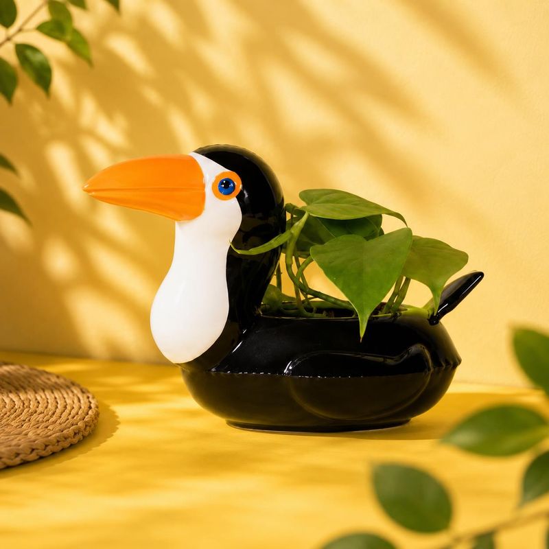 Floaty Toucan potte i keramikk