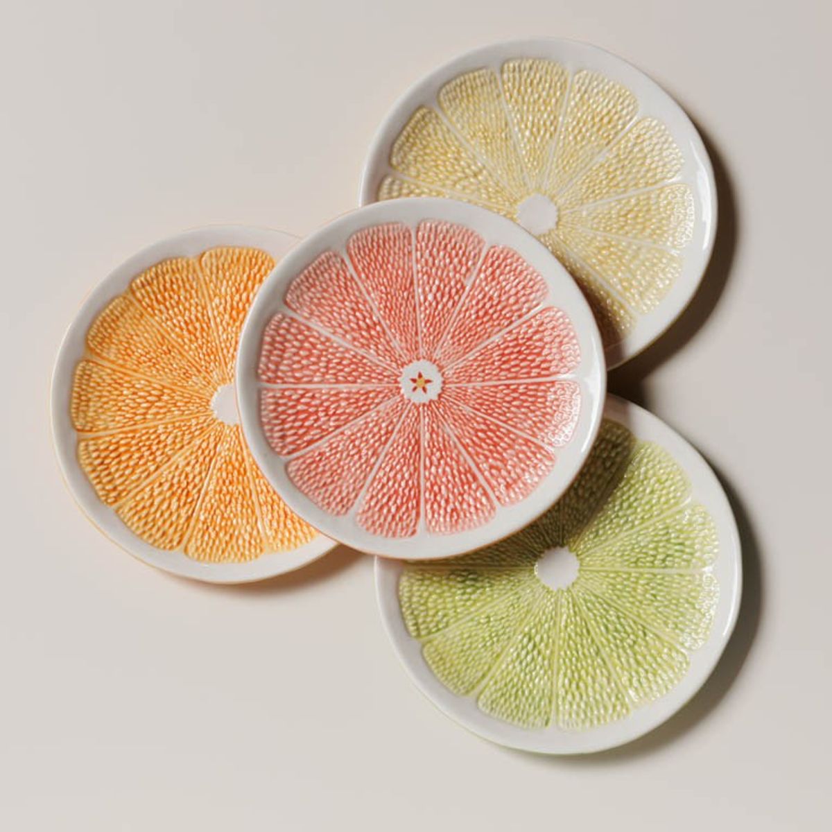 Citrus tallerkner sett med 4