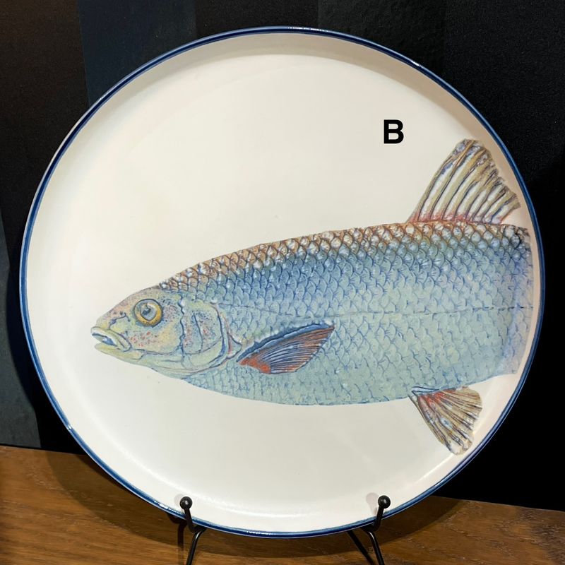 Serveringstallerken fisker Poisson Blue 27 cm assortet